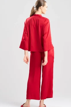 Satin Essentials Embroidered Mandarin PJ