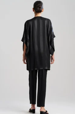Satin Jacquard Stripe Wrap