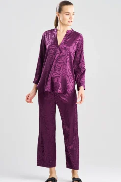 Scroll Satin Jacquard Long Sleeve PJ