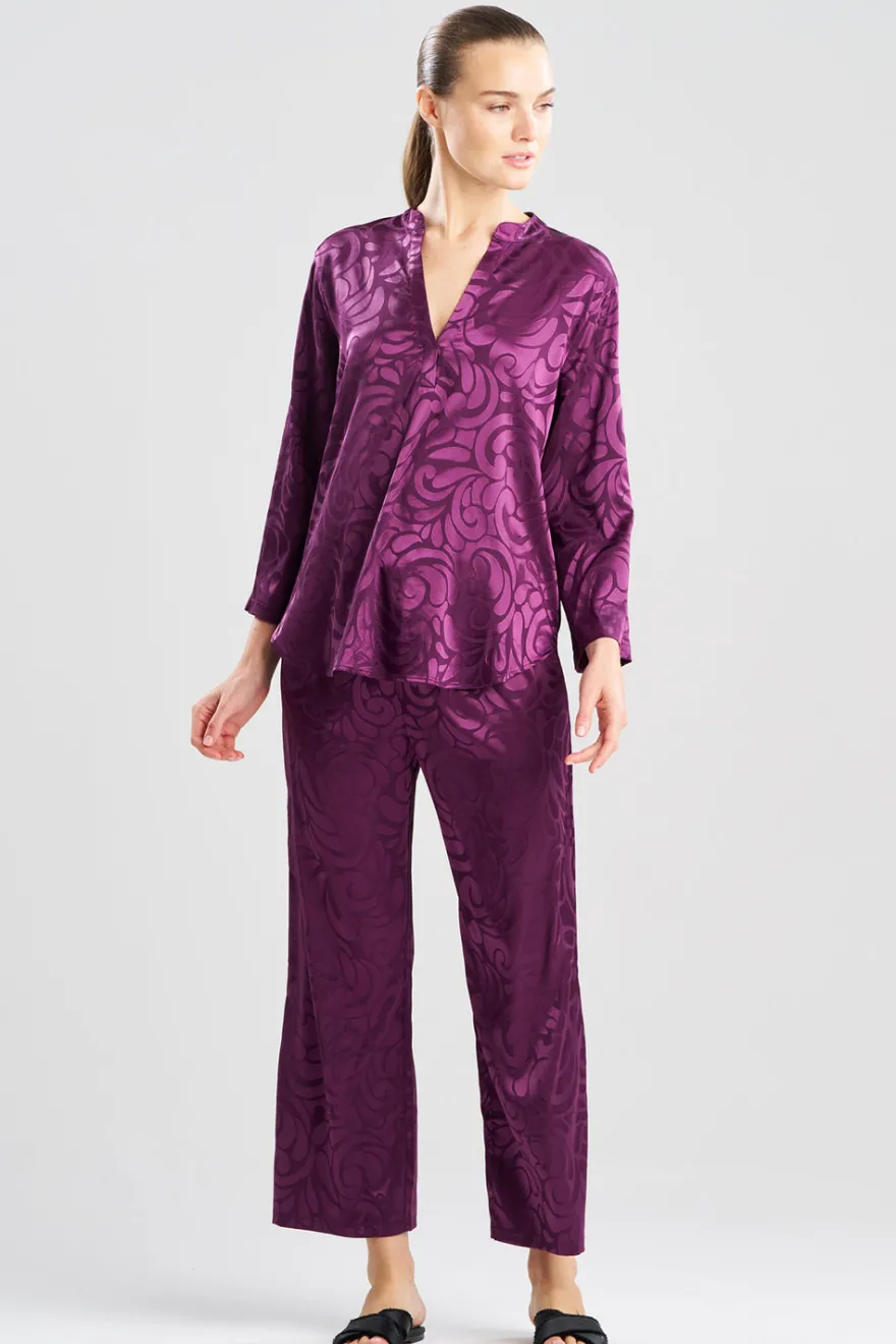 Scroll Satin Jacquard Long Sleeve PJ