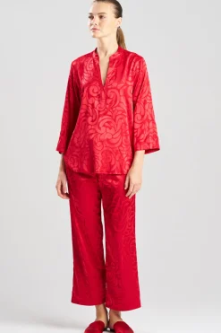 Scroll Satin Jacquard Long Sleeve PJ