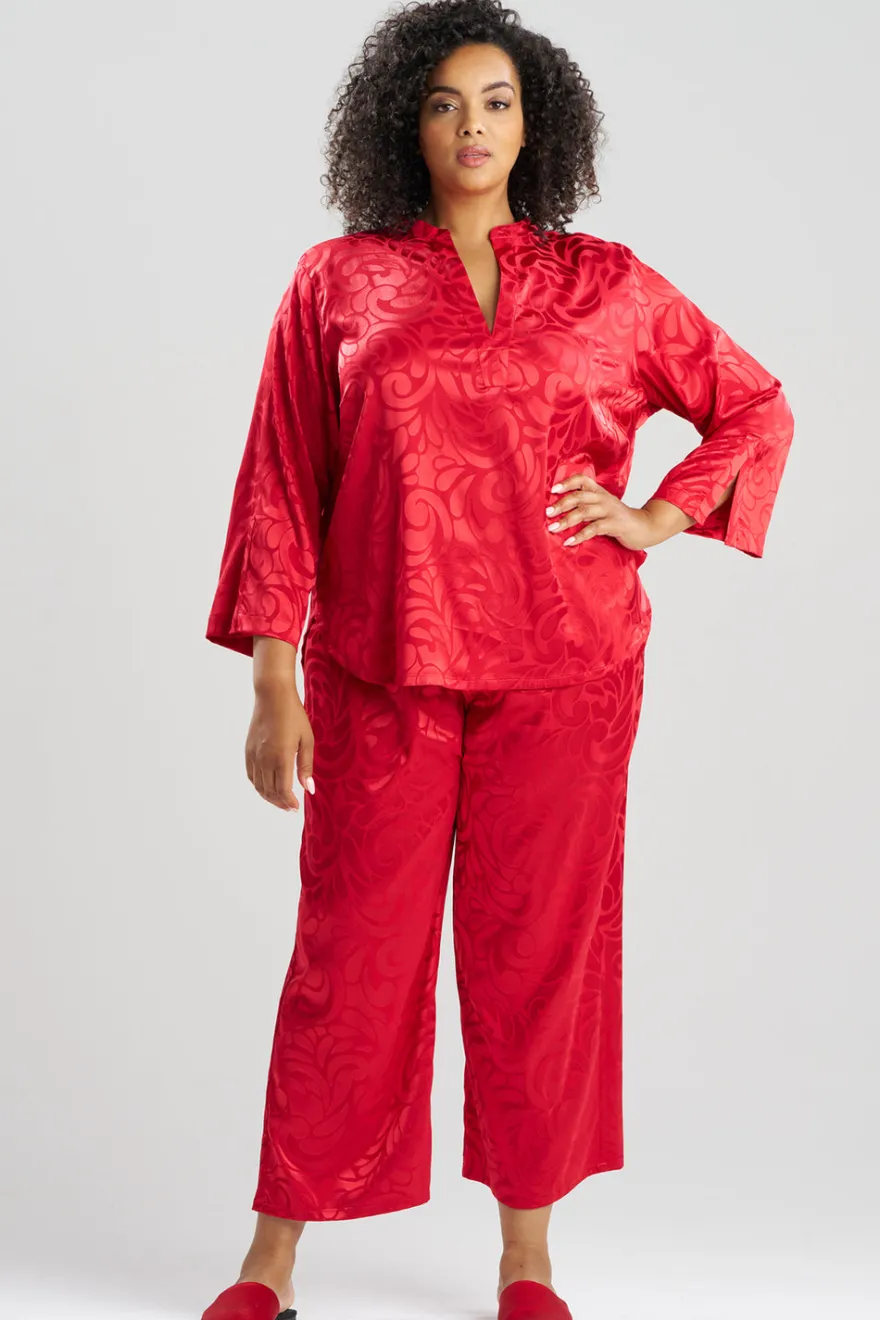 Scroll Satin Jacquard Long Sleeve PJ