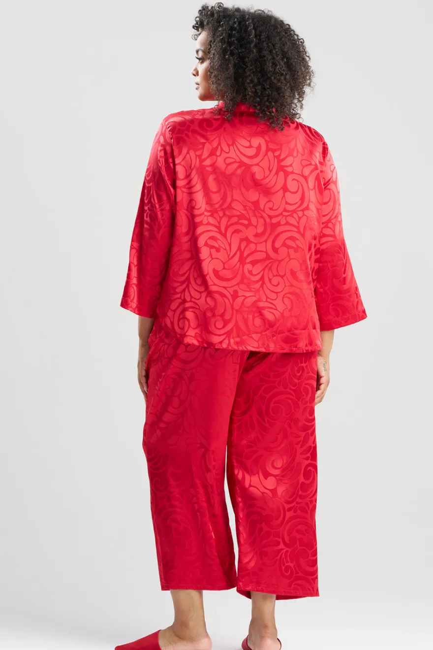 Scroll Satin Jacquard Long Sleeve PJ