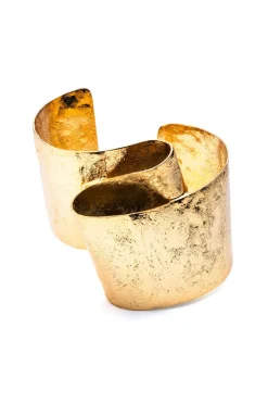 Sculptural Gold Plated Brass Cuff Bracelet