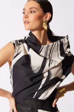 Sculptural Gold Plated Brass Earrings