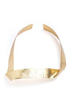 Sculptural Gold Plated Brass Necklace