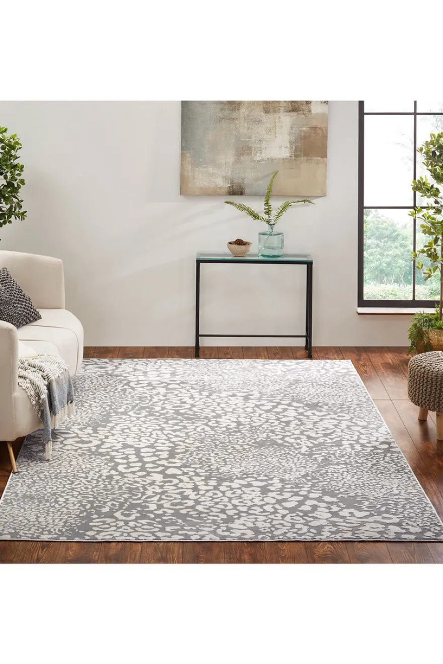 Serengeti- Light Grey Leopard Rug