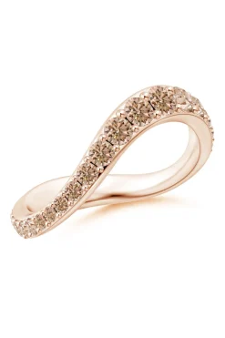 Shangri-La Brushstroke 14K Gold and Coffee Diamond Full Eternity Stacking Ring