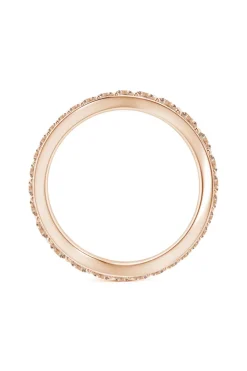 Shangri-La Brushstroke 14K Gold and Coffee Diamond Full Eternity Stacking Ring