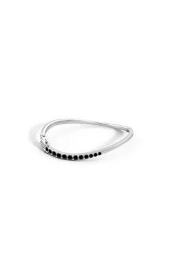 Shangri-La Brushstroke 14K Gold and Black Diamond Half Bracelet