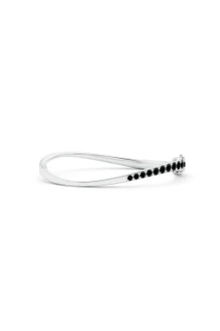 Shangri-La Brushstroke 14K Gold and Black Diamond Half Bracelet