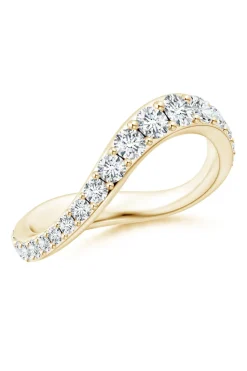 Shangri-La Brushstroke 14K Gold and Diamond Full Eternity Stacking Ring