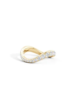 Shangri-La Brushstroke 14K Gold and Diamond Full Eternity Stacking Ring
