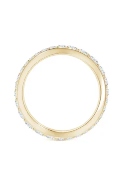 Shangri-La Brushstroke 14K Gold and Diamond Full Eternity Stacking Ring