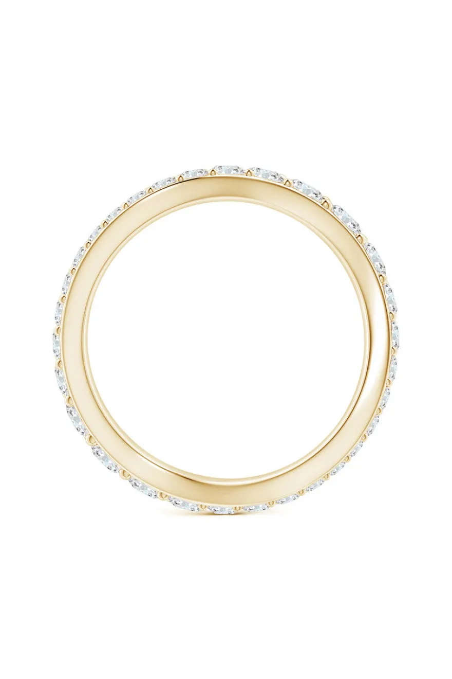 Shangri-La Brushstroke 14K Gold and Diamond Full Eternity Stacking Ring