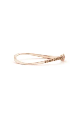 Shangri-La Brushstroke 14K Gold and Coffee Diamond Half Bracelet