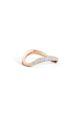 Shangri-La Brushstroke 14K Gold and Diamond Half Eternity Stacking Ring