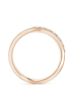 Shangri-La Brushstroke 14K Gold and Diamond Half Eternity Stacking Ring