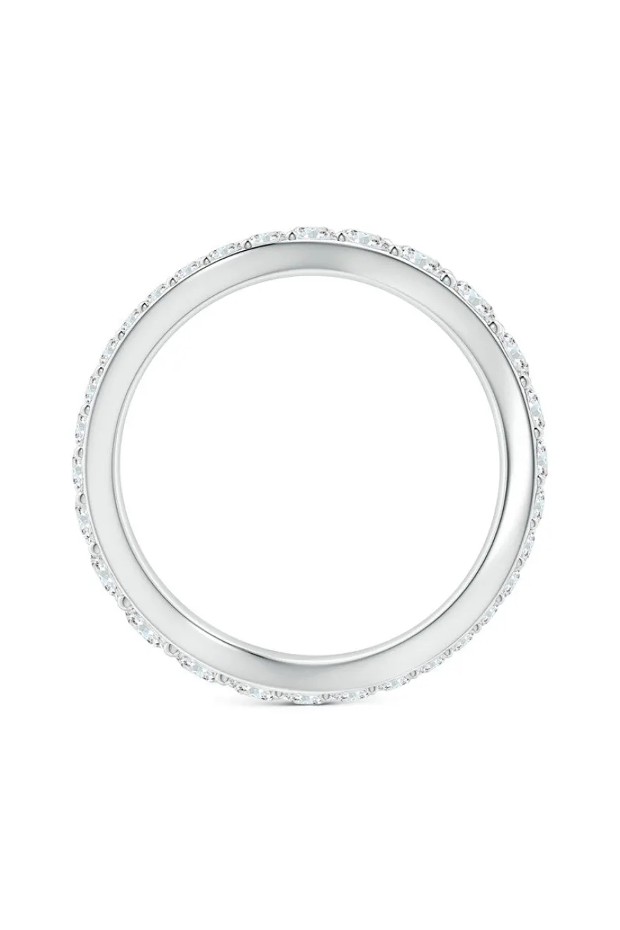 Shangri-La Brushstroke 14K Gold and Diamond Full Eternity Stacking Ring