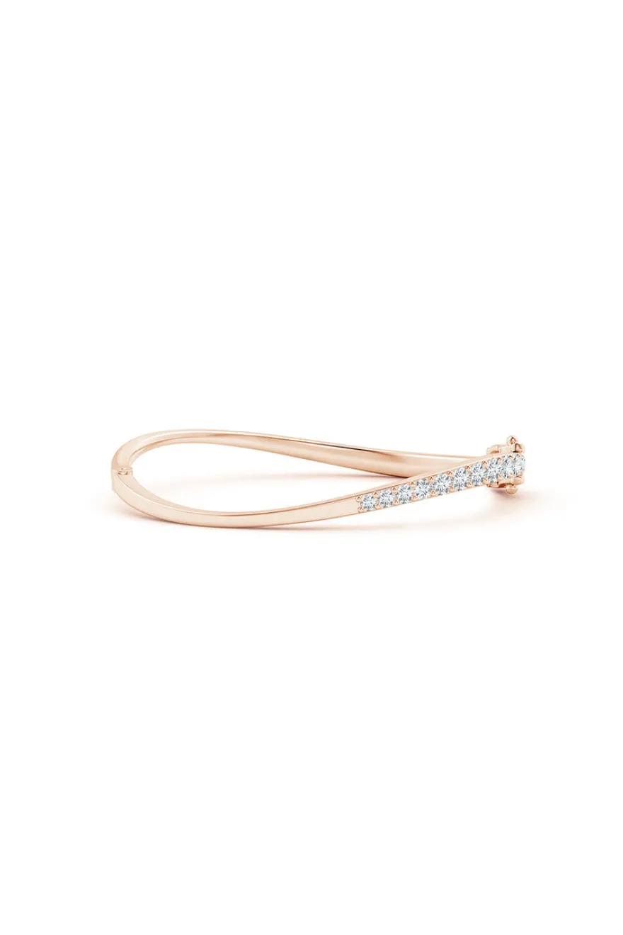 Shangri-La Brushstroke 14K Gold and Diamond Half Bracelet