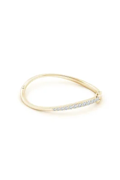 Shangri-La Brushstroke 14K Gold and Diamond Half Bracelet