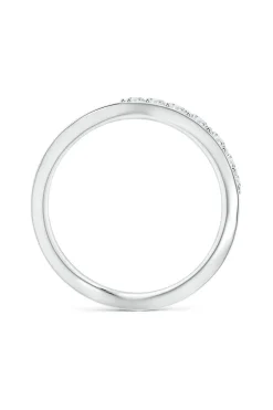 Shangri-La Brushstroke 14K Gold and Diamond Half Eternity Stacking Ring