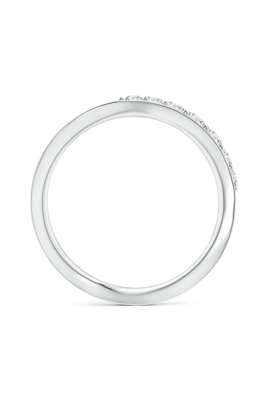 Shangri-La Brushstroke 14K Gold and Diamond Half Eternity Stacking Ring