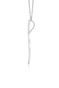 Shangri-La Brushstroke 14k Gold and Diamond Medium Pendant Necklace