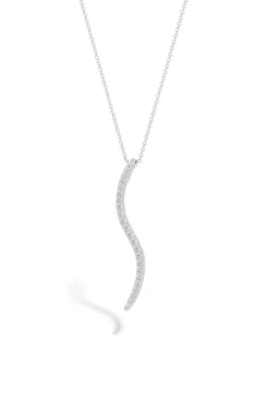Shangri-La Brushstroke 14k Gold and Diamond Medium Pendant Necklace