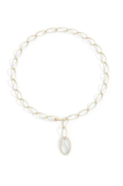 Shangri-La Elliptical Yin-Yang 14K Gold and Diamond Y Necklace