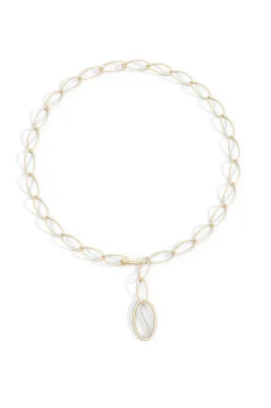 Shangri-La Elliptical Yin-Yang 14K Gold and Diamond Y Necklace