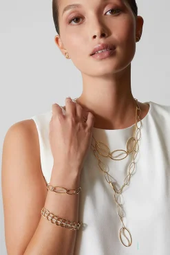 Shangri-La Elliptical Yin-Yang 14K Gold and Diamond Trio Necklace