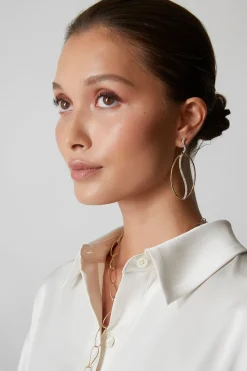 Shangri-La Elliptical Yin-Yang 14K Gold and Diamond Dangle Earrings