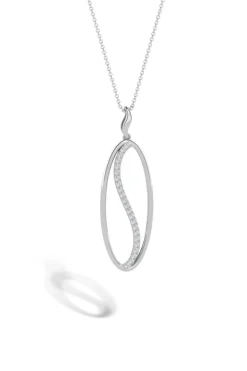 Shangri-La Elliptical Yin-Yang 14K Gold and Diamond Pendant Necklace