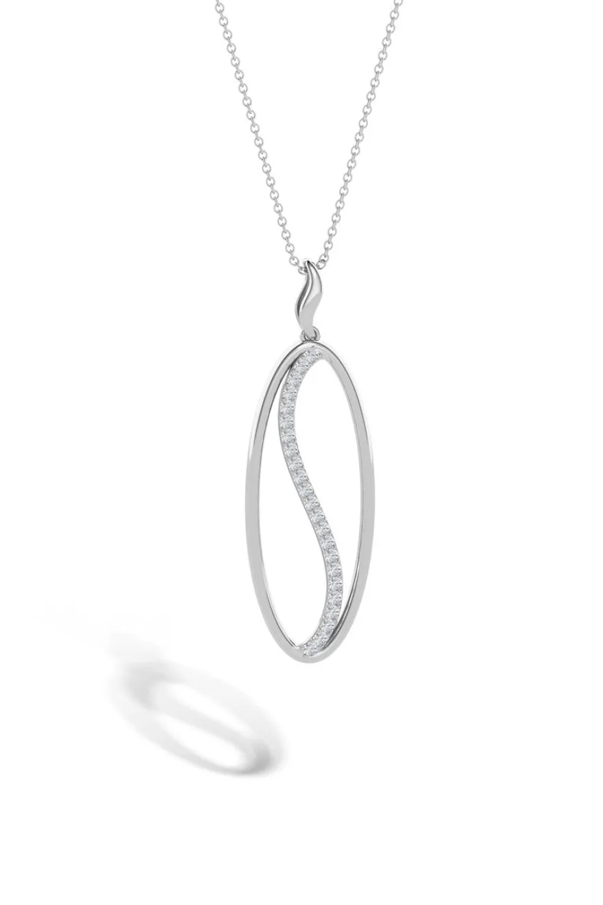 Shangri-La Elliptical Yin-Yang 14K Gold and Diamond Pendant Necklace