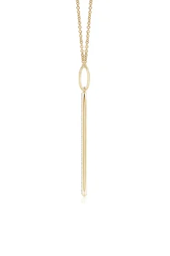 Shangri-La Elliptical Yin-Yang 14K Gold and Diamond Pendant Necklace