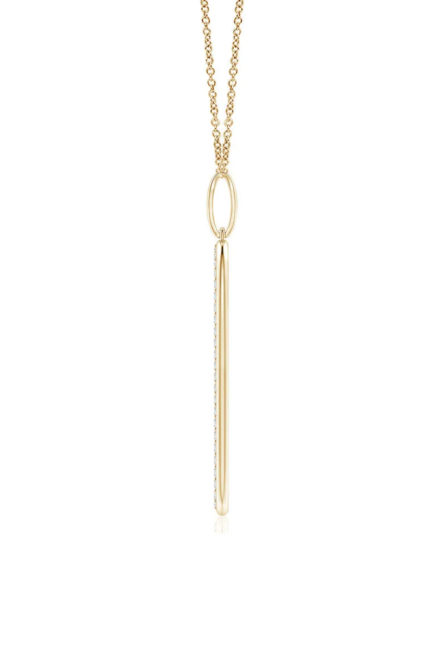 Shangri-La Elliptical Yin-Yang 14K Gold and Diamond Pendant Necklace