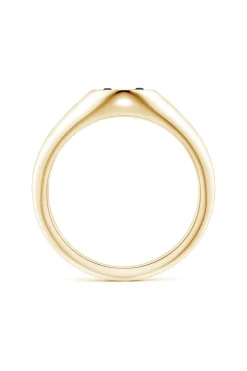 Shangri-La Yin-Yang 14K Gold with Black & White Diamond Signet Ring