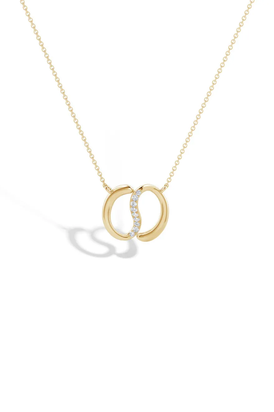 Shangri-La Yin-Yang 14K Gold and Diamond Chain Pendant Necklace