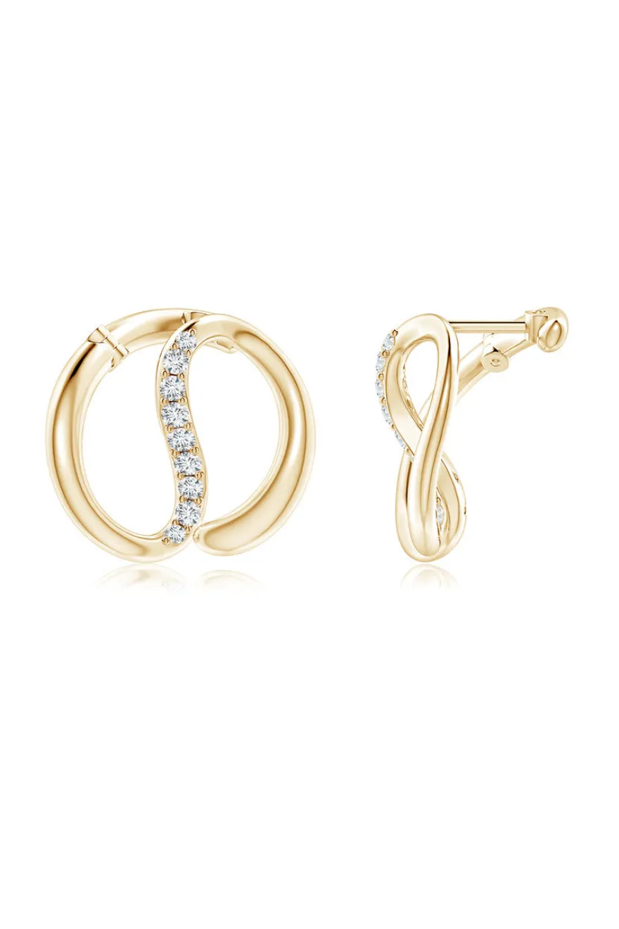 Shangri-La Yin-Yang 14K Gold and Diamond Medium Button Stud Earrings