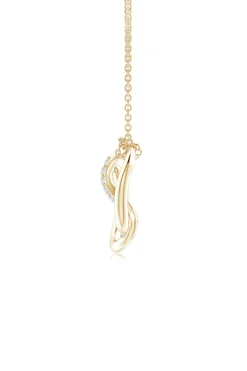 Shangri-La Yin-Yang 14K Gold and Diamond Knot Chain Pendant Necklace