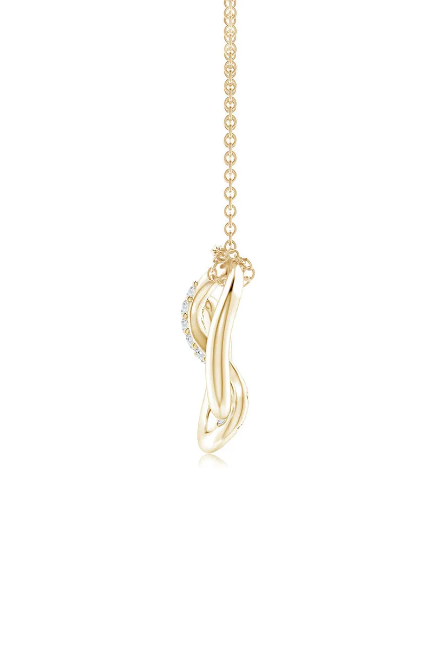 Shangri-La Yin-Yang 14K Gold and Diamond Knot Chain Pendant Necklace