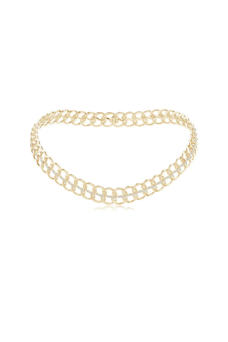 Shangri-La Yin-Yang 14K Gold and Diamond Chain Link Necklace