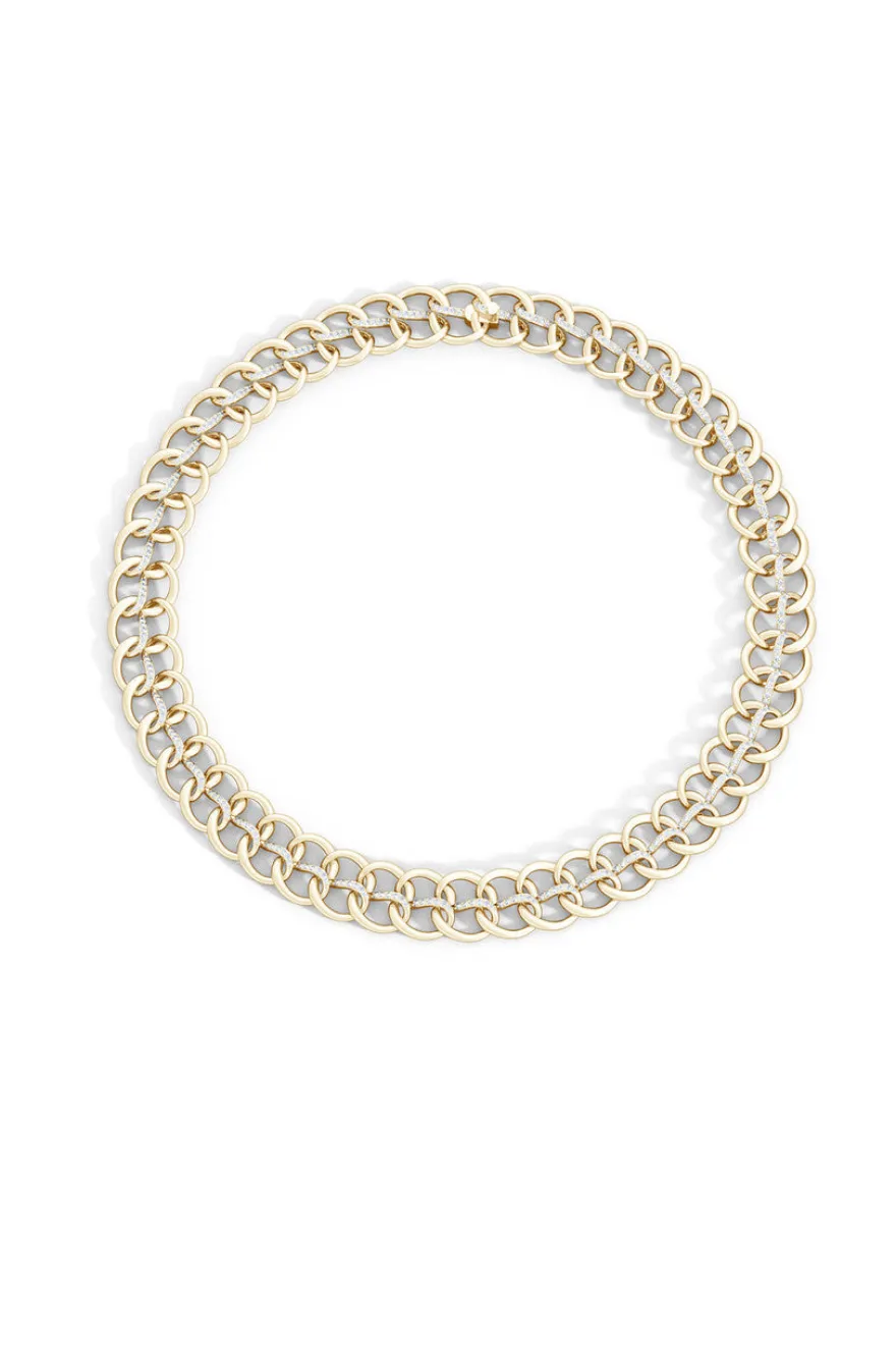 Shangri-La Yin-Yang 14K Gold and Diamond Chain Link Necklace