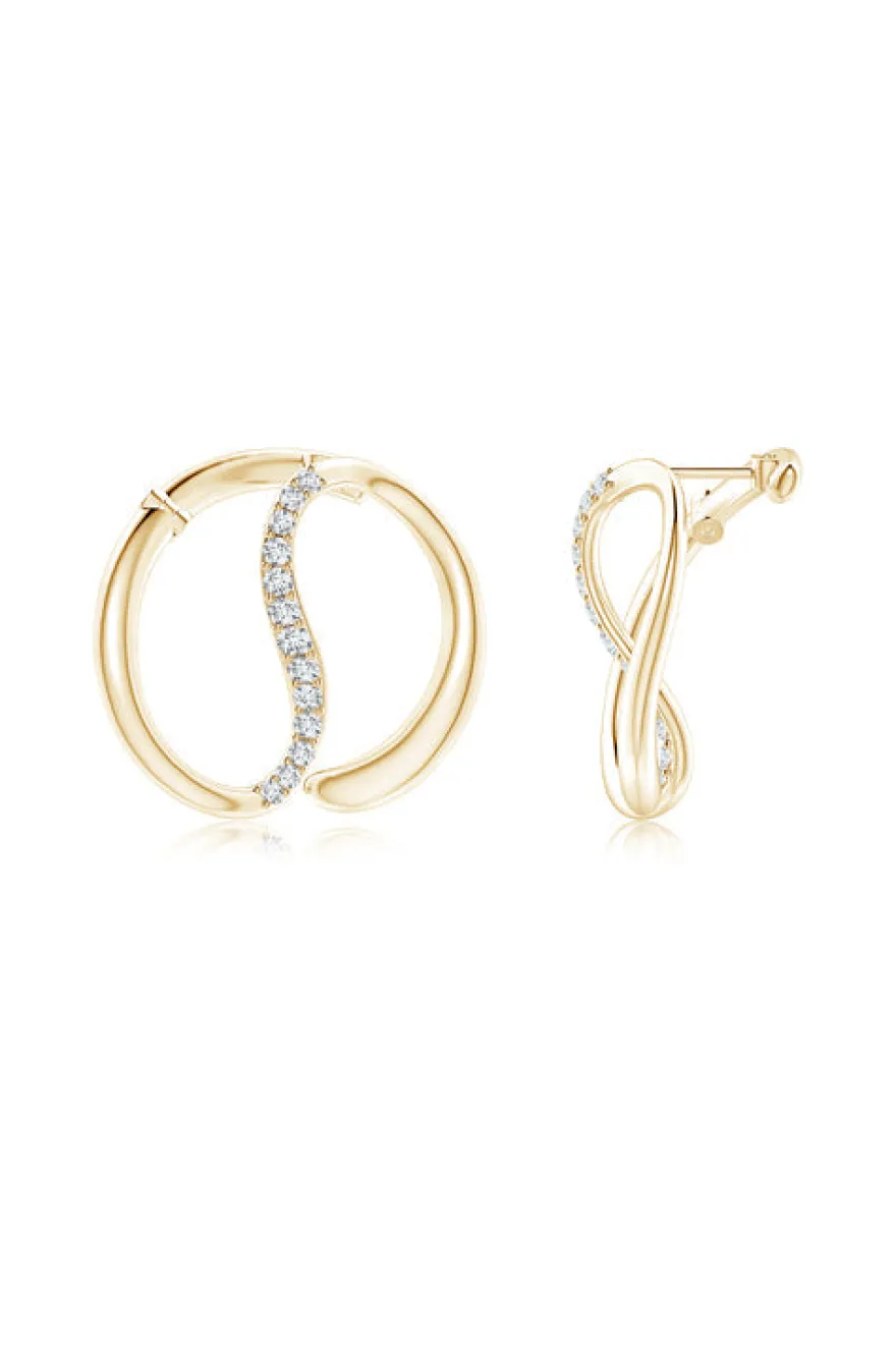 Shangri-La Yin-Yang 14K Gold and Diamond Large Button Stud Earrings