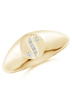 Shangri-La Yin-Yang 14K Gold and Diamond Signet Ring