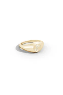 Shangri-La Yin-Yang 14K Gold and Diamond Signet Ring