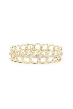 Shangri-La Yin-Yang 14K Gold and Diamond Link Bracelet