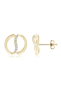 Shangri-La Yin-Yang 14K Gold Diamond Stud Earrings