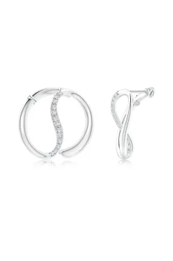 Shangri-La Yin-Yang 14K Gold and Diamond Large Button Stud Earrings